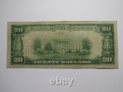 Billet de banque national de 20 $ de 1929, Norwich New York NY, Ch. #1354, EN BONNE condition