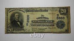 Billet de banque national de 20 $ de Concord, Caroline du Nord, NC, de 1902, Ch. #3903