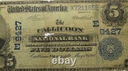 Billet de banque national de 5 $ de 1902 à Callicoon, New York, NY! Ch #9427 RARE