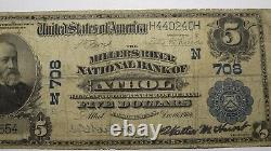 Billet de banque national de 5 $ de 1902 d'Athol, Massachusetts, Ch. #708 RARE