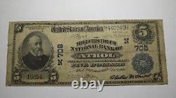Billet de banque national de 5 $ de 1902 de Athol Massachusetts MA Ch. #708 RARE