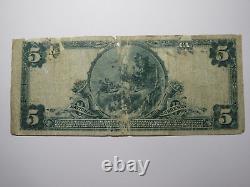 Billet de banque national de 5 $ de 1902 de la Nouvelle-Haven, Connecticut, Ch. #227 RARE