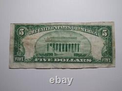 Billet de banque national de 5 $ de 1929 de Hicksville, New York, NY, Ch. #11087 RARE