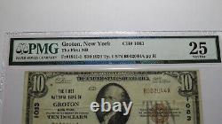 Billet de banque national de Groton, New York NY de 1929 de 10 $. Ch. #1083 VF25 PMG