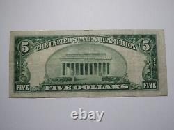 Billet de banque national de Milwaukee Wisconsin WI de 1929 de 5 $, numéro de série #12816, en état presque neuf (VF)