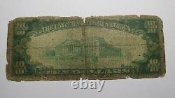 Billet de banque national de Minotola New Jersey NJ de 10 $ de 1929 Ch. #10440 RARE