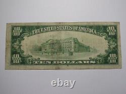 Billet de banque national de Pennsylvanie PA de 10 1929 dollars Ebensburg, numéro de série #5084, TRÈS BIEN.