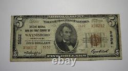 Billet de banque national de Pennsylvanie PA de 1929 de Waynesboro de 5 $, ch. #5832