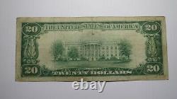 Billet de banque national de Rochester Minnesota MN de 1929 d'une valeur de 20 dollars, numéro de charte #579