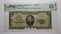Billet de banque national de Shawnee Oklahoma OK de 20 $ de 1929, ch. #6416, F15 PMG