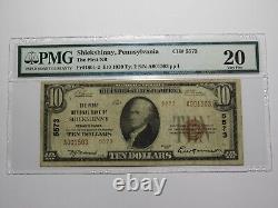 Billet de banque national de Shickshinny, Pennsylvanie, de 10 dollars, de 1929, Ch #5573, VF20
