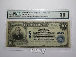 Billet de banque national de South Boston, Virginie de 1902 de 10 dollars, numéro 8414, état VF30 PMG
