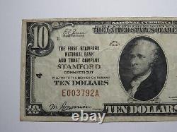 Billet de banque national de Stamford, Connecticut CT de 1929 de 10 $, Ch. #4 VF+