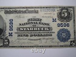 Billet de banque national de Starbuck Minnesota MN de 5 1902 Ch. #9596 VF+
