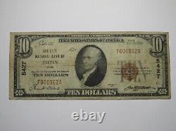 Billet de banque national de Tiffin Ohio OH de 1929 de 10 $, charte n°5427, RARE
