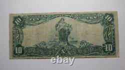 Billet de banque national de Topeka, Kansas, KS de 10 dollars de 1902, charte n° 10390, en bon état.