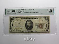 Billet de banque national de l'Alabama AL Opp de 1929 de 20 $, charte #7985, VF20 PMG