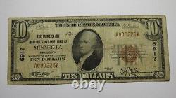 Billet de banque national de l'État du Minnesota, Minnesota MN de 1929 de 10 $, Ch. # 6917 RARE