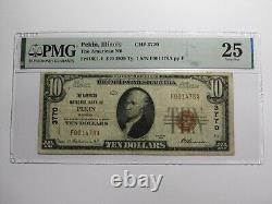 Billet de banque national de l'Illinois IL de 1929 de Pekin de 10 $ Ch. #3770 VF25 PMG