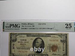 Billet de banque national de l'Illinois IL de 1929 de Pekin de 10 $ Ch. #3770 VF25 PMG