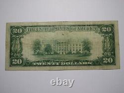 Billet de banque national de l'Illinois IL de 1929 de Rockford de 20 $, n° de chapitre 479, en bon état