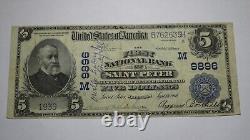 Billet de banque national de l'Illinois IL de Saint Peter de 1902 de 5 $, n° de série 9896 VF+ St