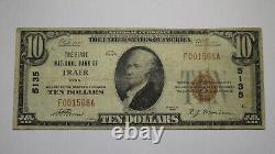 Billet de banque national de l'Iowa IA de 1929 de 10 dollars, Traer, Charte #5135, en bon état