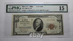 Billet de banque national de l'Ohio OH de 1929 de Marietta de 10 $, Ch. #4164 F15 PMG