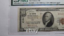 Billet de banque national de l'Ohio OH de 1929 de Marietta de 10 $, Ch. #4164 F15 PMG