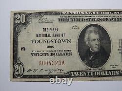 Billet de banque national de l'Ohio OH de 1929 de Youngstown de 20 $, Ch. #3, Très bien