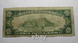 Billet de banque national de l'Ohio OH de la ville quaker de 1929 de 10 $, Ch. #1989 FINE