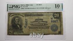 Billet de banque national de l'Oklahoma OK Noble de 1902 de 20 $, Ch. #9937 VG10 PMG