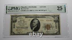 Billet de banque national de l'Oklahoma OK de 1929 de Chandler de 10 $, note de banque Ch #5354 VF25 PMG