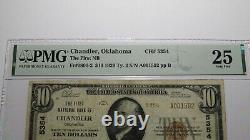 Billet de banque national de l'Oklahoma OK de 1929 de Chandler de 10 $, note de banque Ch #5354 VF25 PMG