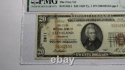 Billet de banque national de l'Oklahoma de Cleveland de 1929 de 20 dollars, Ch 5911 VF30 PMG