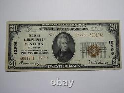 Billet de banque national de la Californie CA de 1929 à Ventura, Ch. #12996 VF