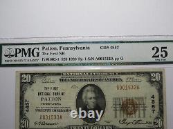 Billet de banque national de la Pennsylvanie de 1929 de 20 $, Patton, N ° 4857, VF25 PMG