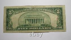 Billet de banque national de la ville de Jersey City, New Jersey, NJ, de 5 dollars, de 1929, Charte n° 374.