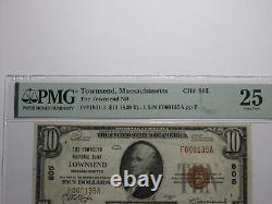 Billet de banque national de la ville de Townsend, Massachusetts de 1929 d'une valeur de 10 dollars, Ch. #805, qualité VF25