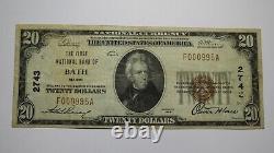 Billet de banque rare de Bath, Maine, ME, de 20 dollars de 1929, numéro de charte #2743.