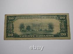Billet de banque rare de Summit, New Jersey, NJ, d'une valeur de 20 dollars, de l'année 1929, Ch. #5061