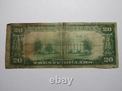Billet de banque rare de la National Currency Bank de South Fork, Pennsylvanie, PA de 1929, d'une valeur de 20$.
