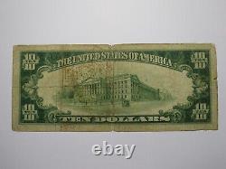 Billet de banque rare de la devise nationale de 10 $ de 1929 de la banque d'Ocala en Floride FL, charte n°10578.