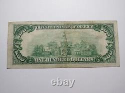 Billet de la Réserve fédérale de 1929 de la Banque nationale de Chicago avec un numéro de série fantaisie de 100 $ en état VF