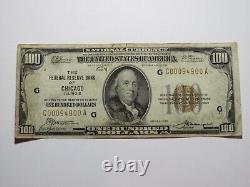 Billet de la Réserve fédérale de la Banque de réserve de Chicago de 1929 avec un numéro de série fantaisie de 100 dollars, en état F++