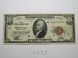 Billet de la Réserve fédérale de la banque de réserve de Philadelphie de 10 $ de 1929 avec un numéro de série fantaisie