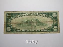 Billet de la banque nationale de White River Junction, Vermont, de 1929 d'une valeur de 10 dollars, numéro de série Ch. #3484