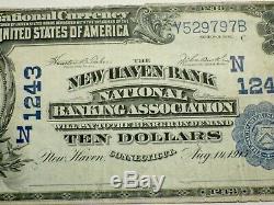 Ch # 1243 10 $ 1902 Banque Nationale Monnaie Note Plain Retour New Haven, Ct