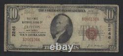 Clinton, New Jersey Nj! 10 $ 1929 Première Banque Nationale Monnaie Nationale Hunterdon