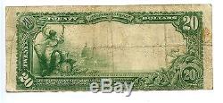 Couper L'erreur $ 20 1902 Devise Nationale Première Banque Peoria IL Grande Note Américaine Aa0880